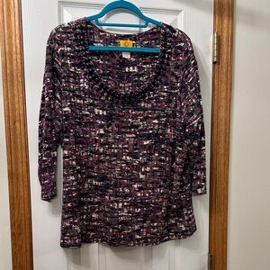 Women's Ruby Rd Woman Multicolor Patterned Top—size 1X